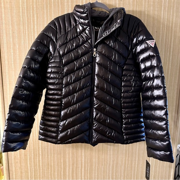 NWT New Guess Puffer Jacket Large L - Picture 4 of 10